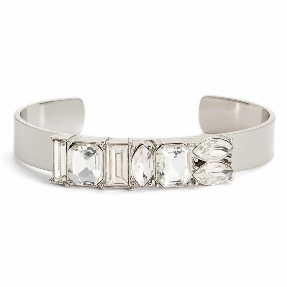 Silver and Clear Crystal Cuff Bracelet by Nordstrom